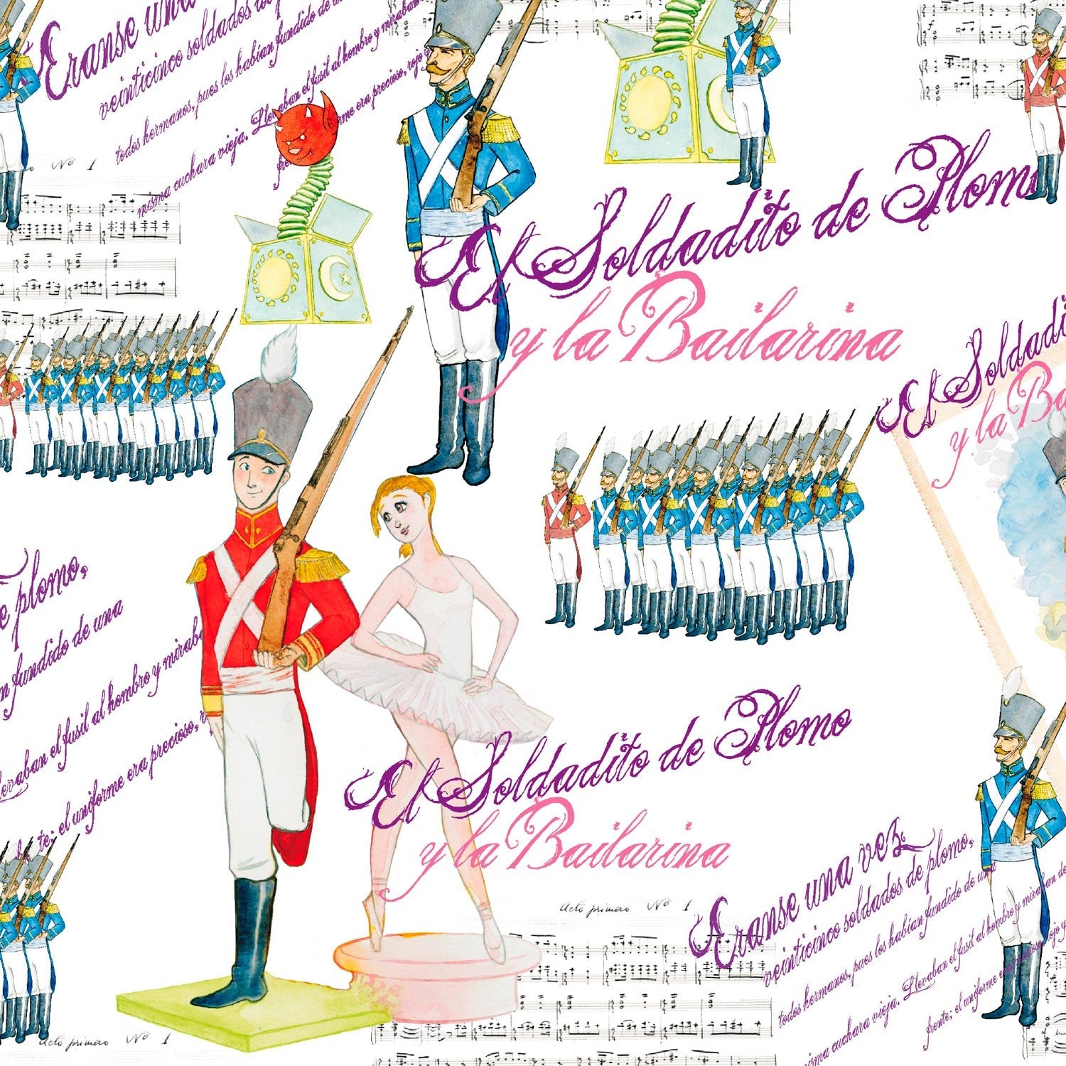 Carta decorativa Collezione Favole - Il Soldatino di Piombo e la Ballerina