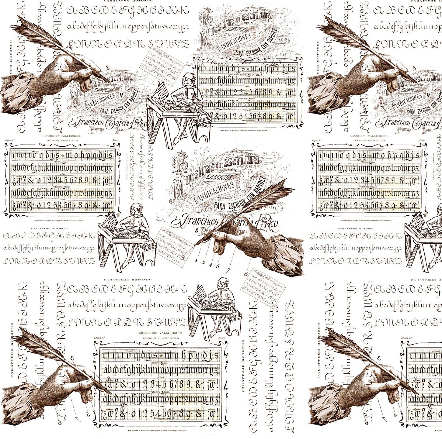 Carta decorativa Collezione Vintage - caratteri mobili